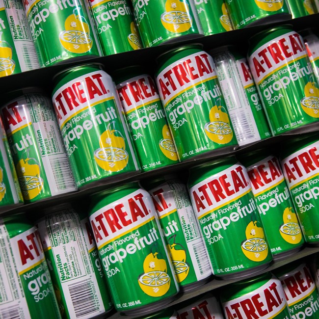 Rows of A-Treat Cans